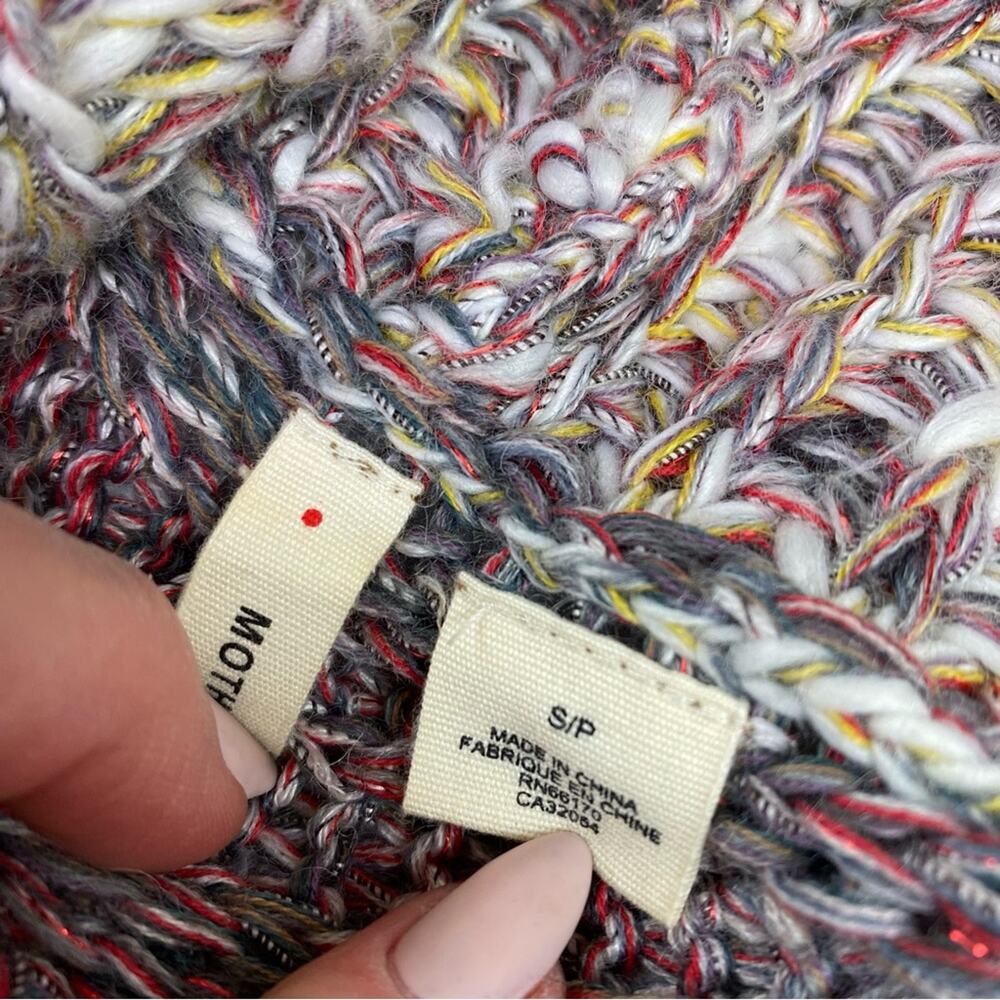 Anthropologie MOTH Women's Open Front Cardigan Sweater Gray Size S Wool Blend - Picture 7 of 8